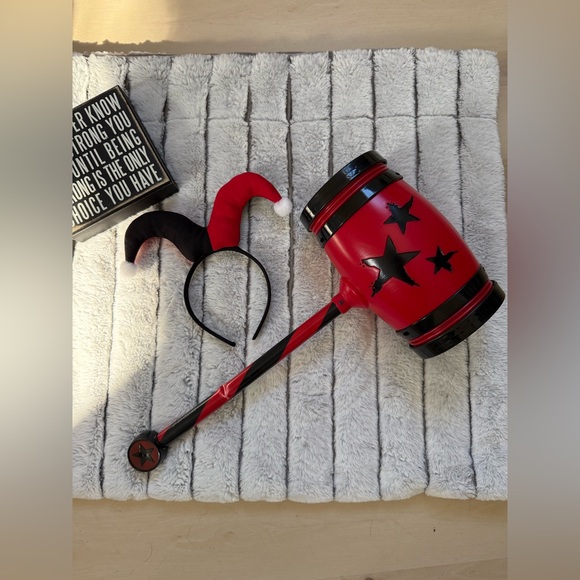 Other - Red and Black Star Hammer with Jester Headband
